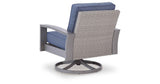 Half Moon Beach Blue/Gray Outdoor Swivel Lounge Chair with Cushion by Ashley at Eve Furniture