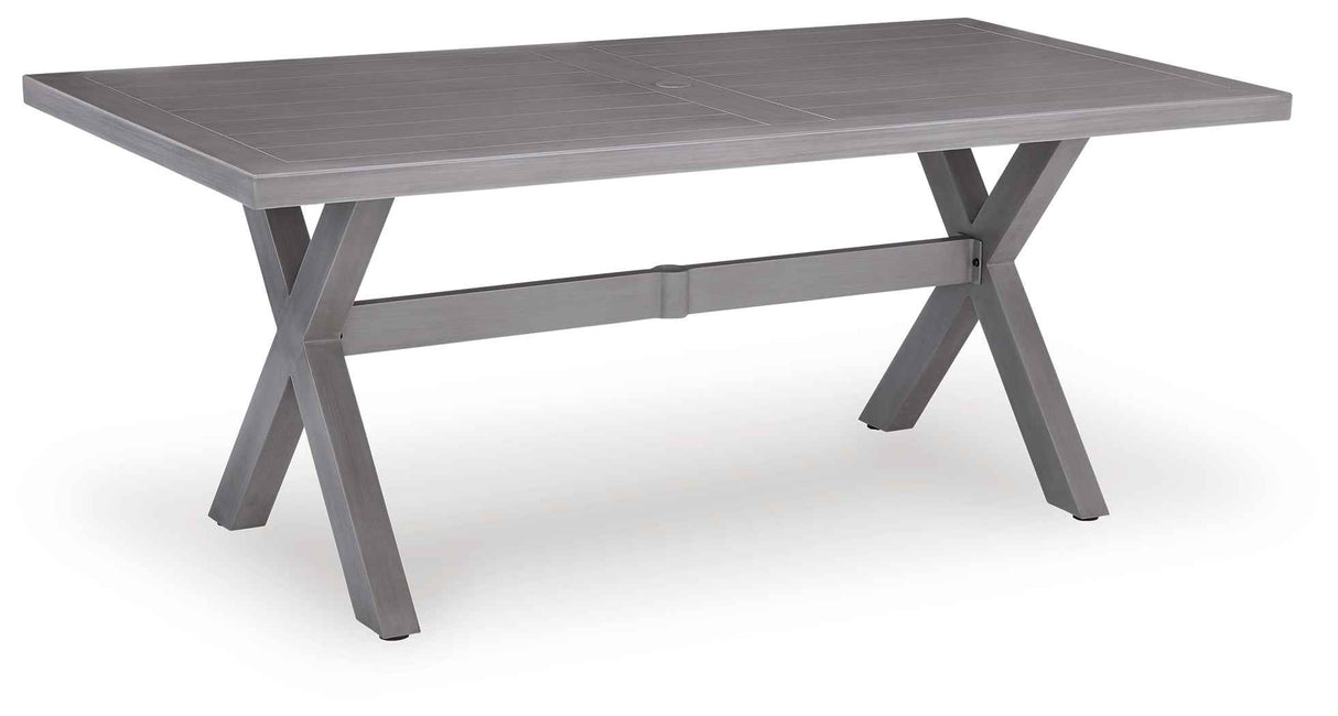 Half Moon Beach Gray Outdoor Dining Table by Ashley at Eve Furniture
