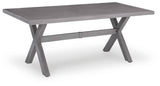 Half Moon Beach Gray Outdoor Dining Table by Ashley at Eve Furniture
