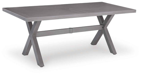 Half Moon Beach Gray Outdoor Dining Table by Ashley at Eve Furniture