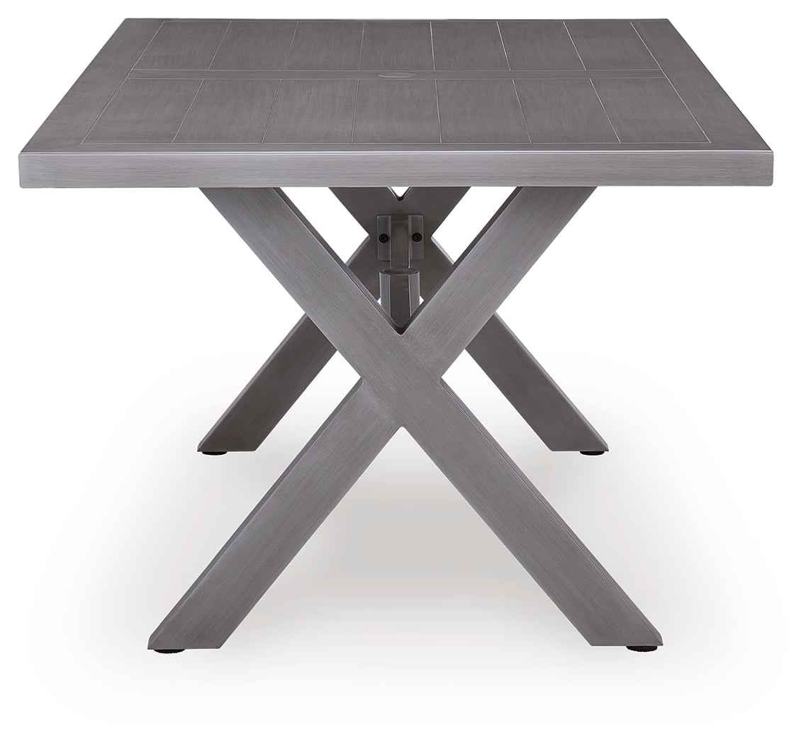 Half Moon Beach Gray Outdoor Dining Table by Ashley at Eve Furniture