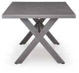 Half Moon Beach Gray Outdoor Dining Table by Ashley at Eve Furniture