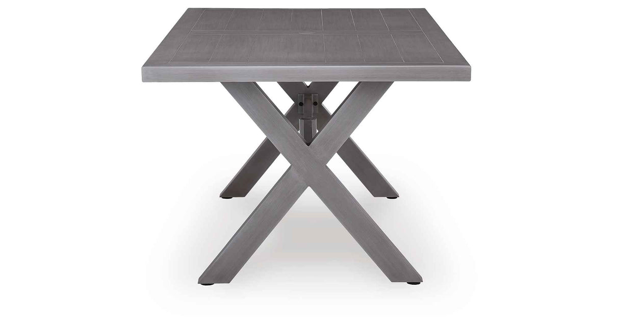 Half Moon Beach Gray Outdoor Dining Table by Ashley at Eve Furniture
