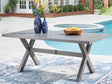Half Moon Beach Gray Outdoor Dining Table by Ashley at Eve Furniture