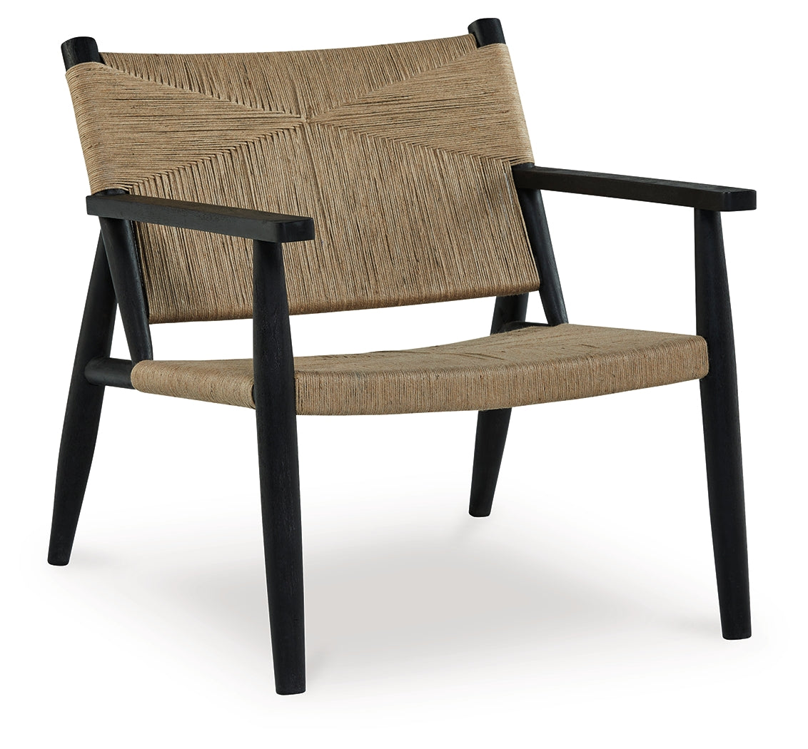 Halfmore Black/Natural Accent Chair