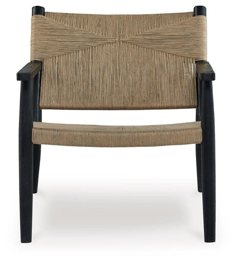 Halfmore Black/Natural Accent Chair by Ashley at Eve Furniture
