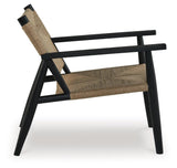 Halfmore Black/Natural Accent Chair by Ashley at Eve Furniture