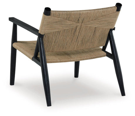 Halfmore Black/Natural Accent Chair by Ashley at Eve Furniture