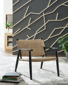 Halfmore Black/Natural Accent Chair by Ashley at Eve Furniture