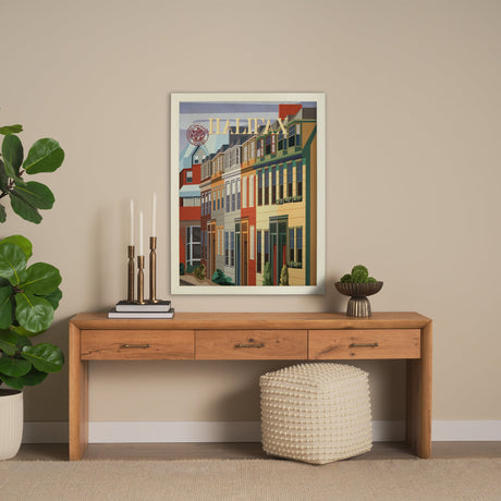 Halifax Go Canada (L) by Mercana Studio a Hand Embellished Decograph Framed Art Print by Mercana at Eve Furniture