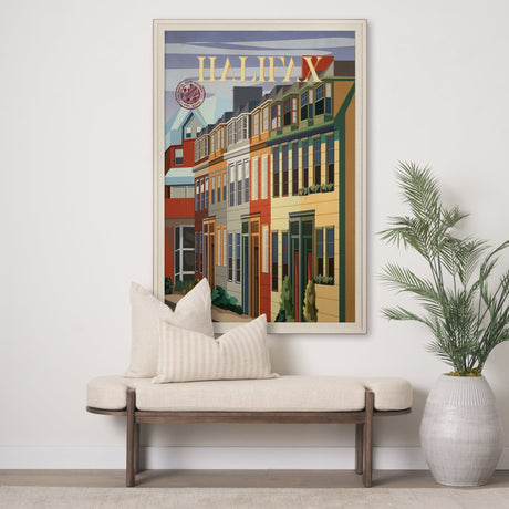 Halifax Go Canada (XL) by Mercana Studio a Hand Embellished Decograph Framed Art Print under Glass by Mercana at Eve Furniture