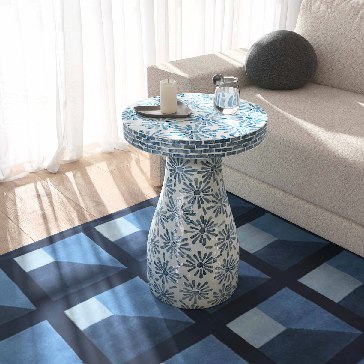 Halio Shell Side Table by TOV Furniture at Eve Furniture