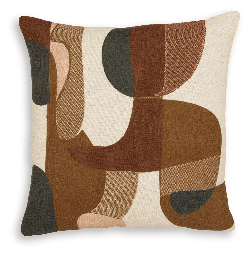 Hallam Sienna/Gold/Charcoal Pillow (Set of 4) by ASHLEY FURNITURE at Eve Furniture