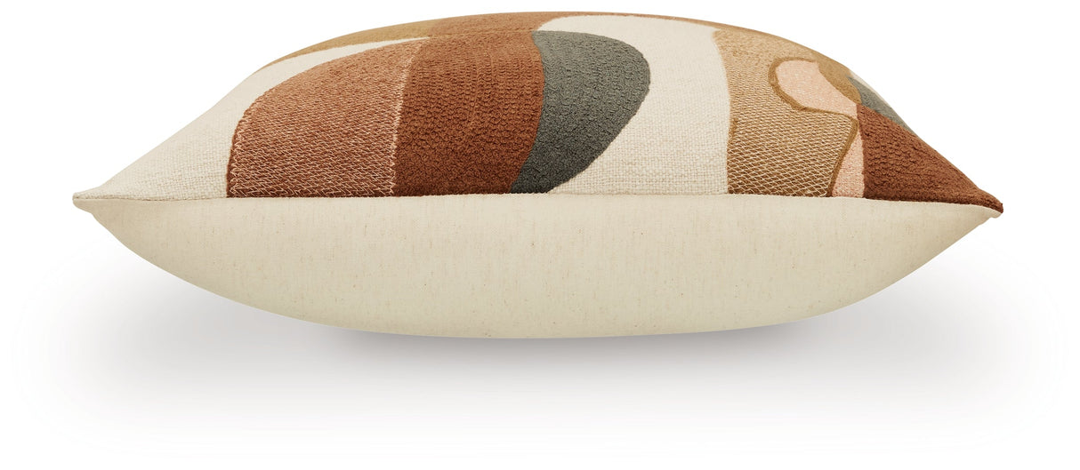 Hallam Sienna/Gold/Charcoal Pillow (Set of 4) by ASHLEY FURNITURE at Eve Furniture