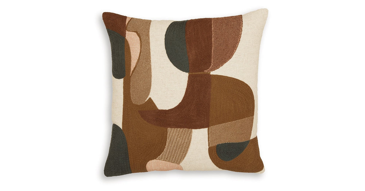 Hallam Sienna/Gold/Charcoal Pillow (Set of 4) by ASHLEY FURNITURE at Eve Furniture