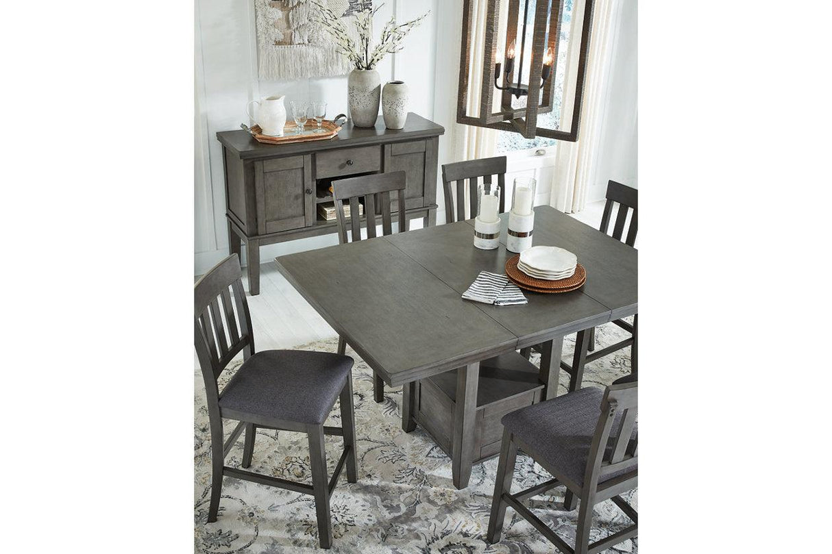 Hallanden Gray Counter Height Dining Extension Table by Ashley at Eve Furniture