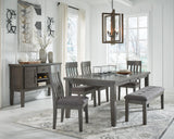 Hallanden Gray Extendable Dining Set by Ashley at Eve Furniture