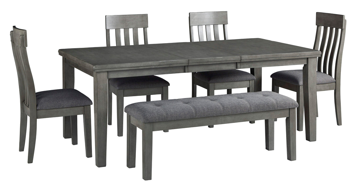 Hallanden Gray Extendable Dining Set by Ashley at Eve Furniture
