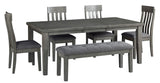 Hallanden Gray Extendable Dining Set by Ashley at Eve Furniture