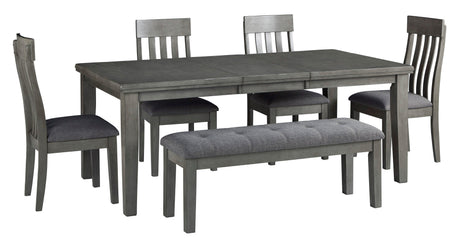 Hallanden Gray Extendable Dining Set by Ashley at Eve Furniture