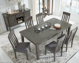 Hallanden Gray Extendable Dining Set by Ashley at Eve Furniture