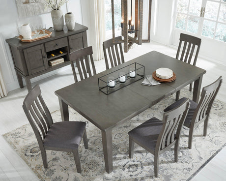 Hallanden Gray Extendable Dining Set by Ashley at Eve Furniture
