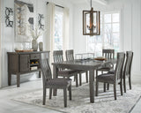 Hallanden Gray Extendable Dining Set by Ashley at Eve Furniture