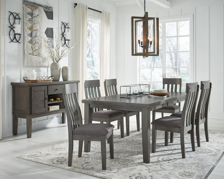 Hallanden Gray Extendable Dining Set by Ashley at Eve Furniture