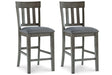 Hallanden Two-tone Gray Counter Height Chair, Set of 2 by Ashley at Eve Furniture