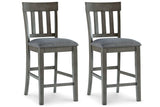 Hallanden Two-tone Gray Counter Height Chair, Set of 2 by Ashley at Eve Furniture