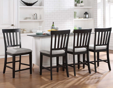 Halle Ebony/Oatmeal Counter Height Dining Set by Steve Silver at Eve Furniture