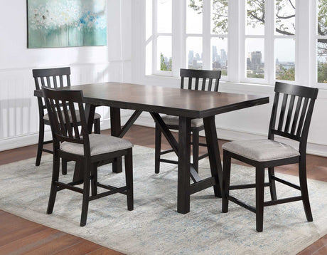 Halle Ebony/Oatmeal Counter Height Dining Set by Steve Silver at Eve Furniture