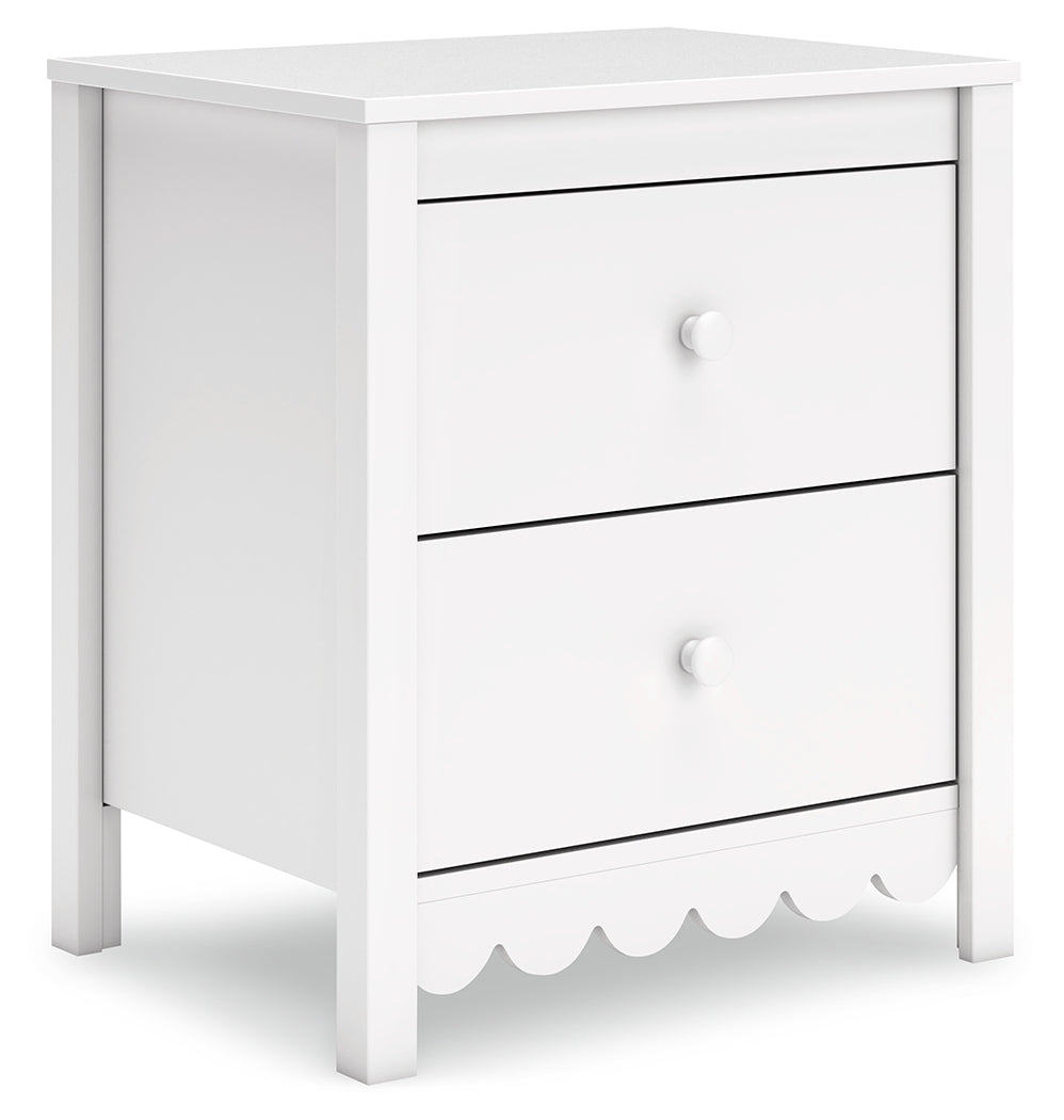 Hallityn Full Panel Headboard with 2 Nightstands in White