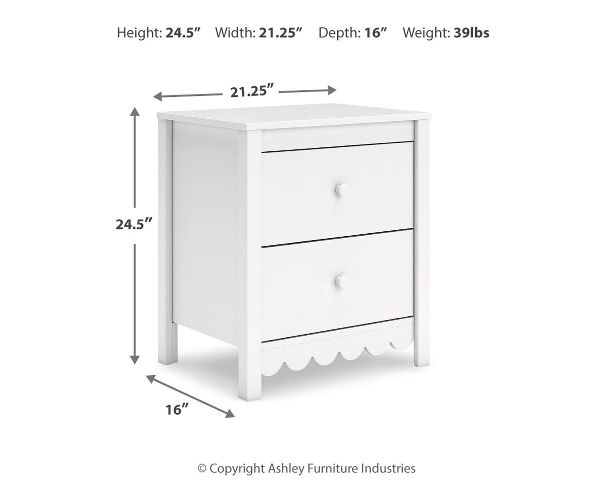 Hallityn Full Panel Headboard with Dresser and Nightstand in White