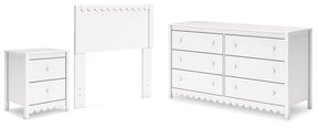 Hallityn Twin Panel Headboard with Dresser and Nightstand in White by Ashley at Eve Furniture