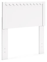 Hallityn Twin Panel Headboard with Dresser and Nightstand in White