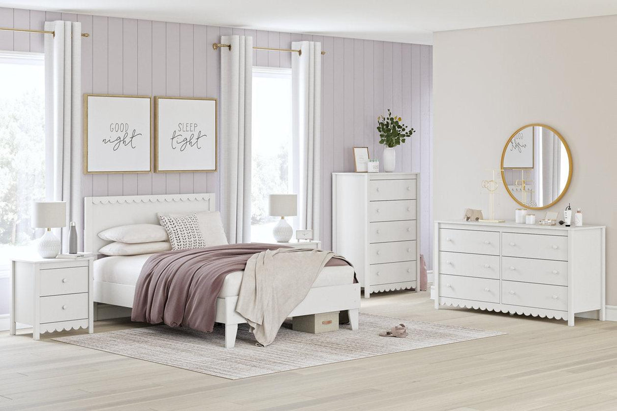 Hallityn White Full Panel Platform Bed by Ashley at Eve Furniture