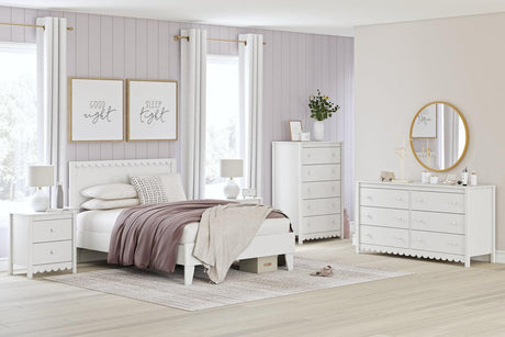 Hallityn White Full Panel Platform Bed by Ashley at Eve Furniture
