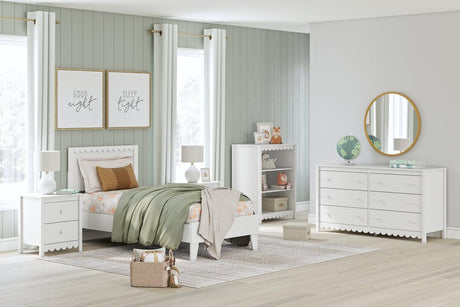 Hallityn White Twin Panel Platform Bed by Ashley at Eve Furniture