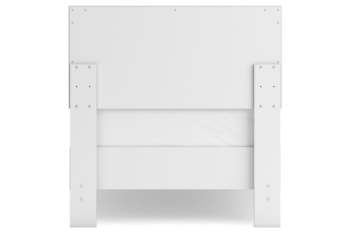 Hallityn White Twin Panel Platform Bed by Ashley at Eve Furniture