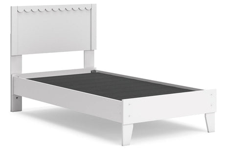 Hallityn White Twin Panel Platform Bed by Ashley at Eve Furniture