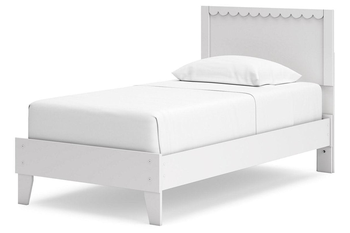 Hallityn White Twin Panel Platform Bed by Ashley at Eve Furniture