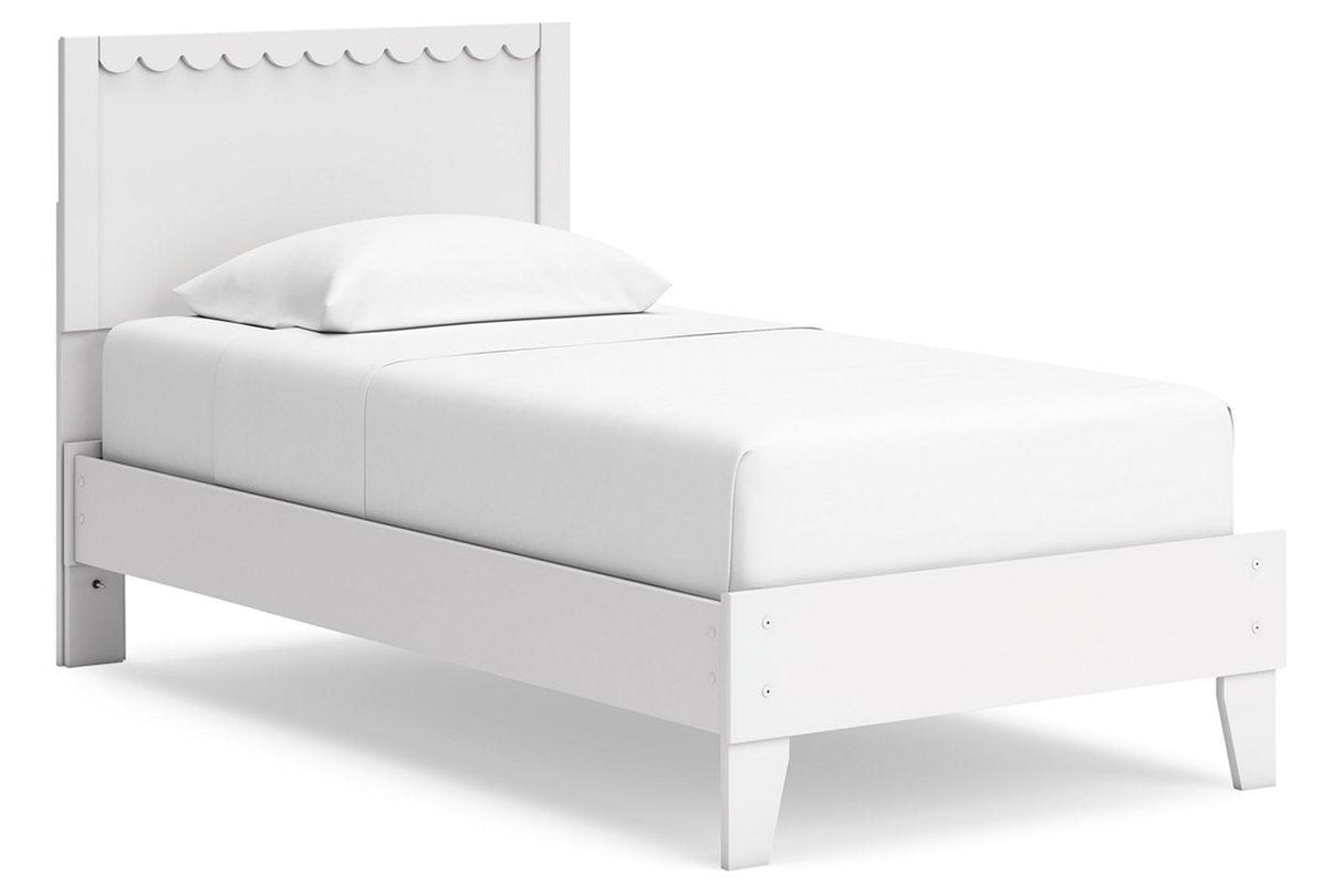Hallityn White Twin Panel Platform Bed by Ashley at Eve Furniture