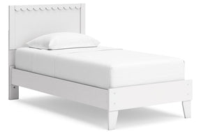 Hallityn White Twin Panel Platform Bed by Ashley at Eve Furniture