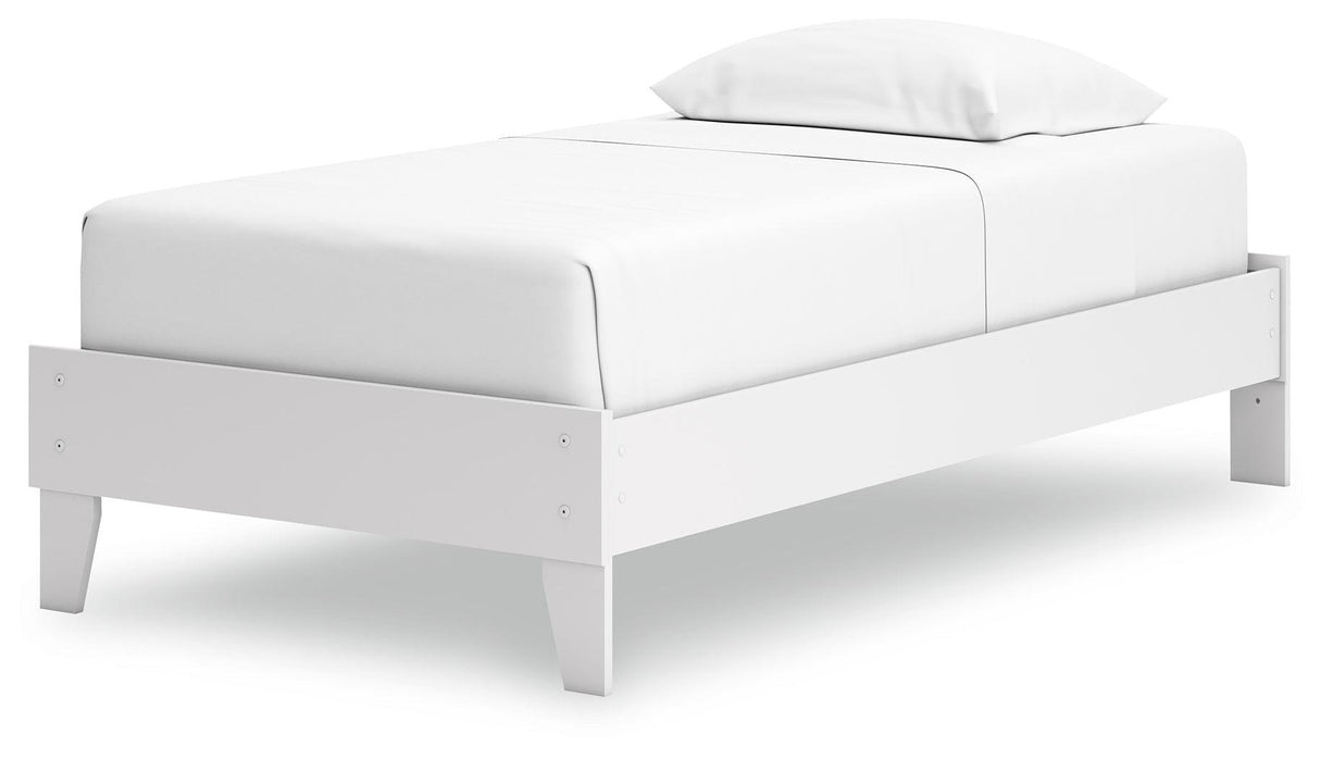 Hallityn White Twin Platform Bed by Ashley at Eve Furniture