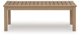 Hallow Creek Driftwood Outdoor Coffee Table by Ashley at Eve Furniture