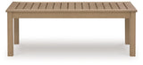 Hallow Creek Driftwood Outdoor Coffee Table by Ashley at Eve Furniture