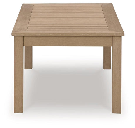 Hallow Creek Driftwood Outdoor Coffee Table by Ashley at Eve Furniture