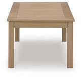 Hallow Creek Driftwood Outdoor Coffee Table by Ashley at Eve Furniture