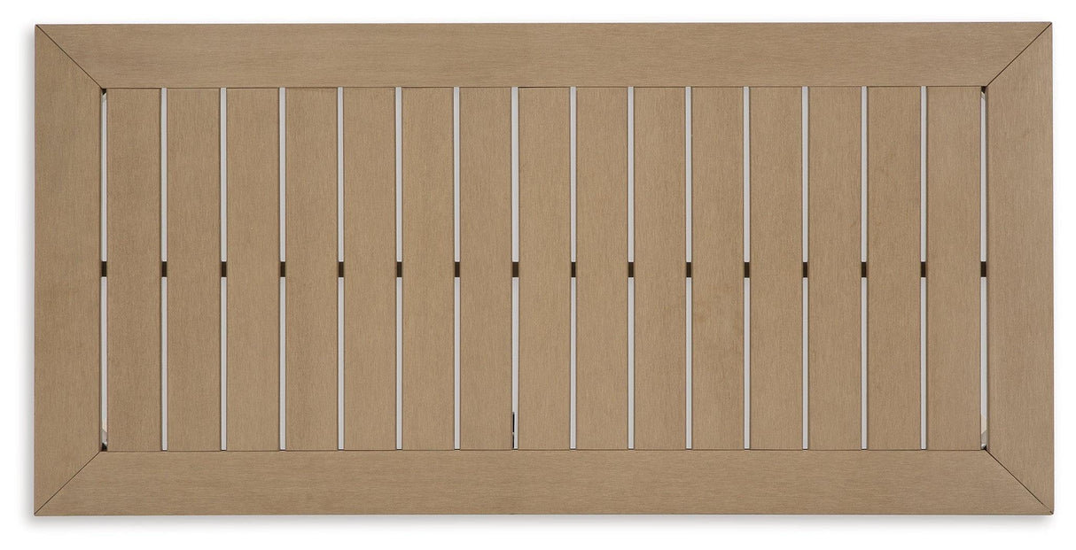 Hallow Creek Driftwood Outdoor Coffee Table by Ashley at Eve Furniture